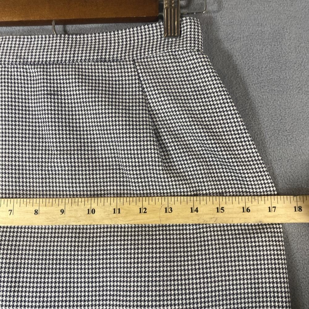 Vintage‎ Black Mini Houndstooth Check Pencil Skirt Small USA Office Siren Preppy - Picture 4 of 9